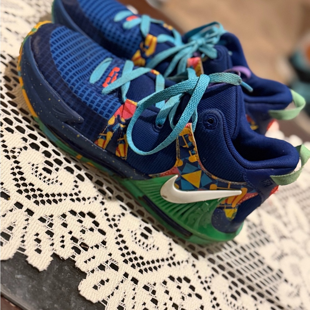 Nike Kids Multicolor Sneakers with Blue and Green